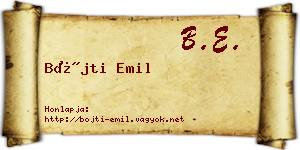 Bőjti Emil névjegykártya